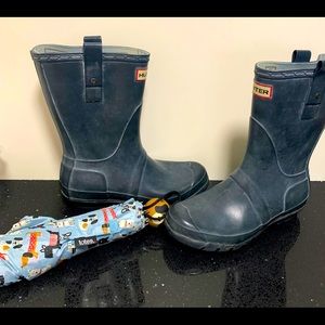 Hunter Mid Calf Faded Green Rain Boots